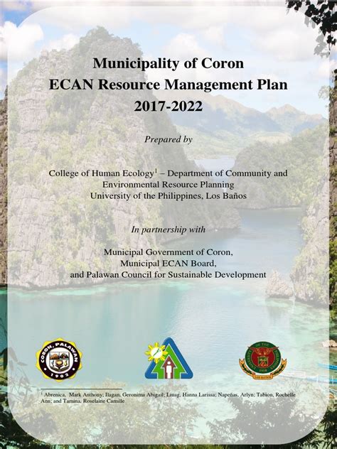 Municipality of Coron ECAN Resource Management Plan 2017.